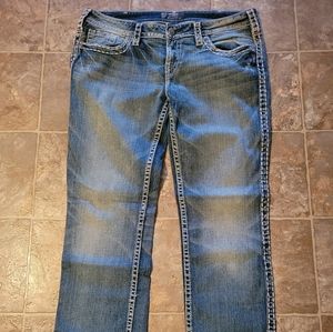 W34/32L Silver Jeans - Aiko Straight